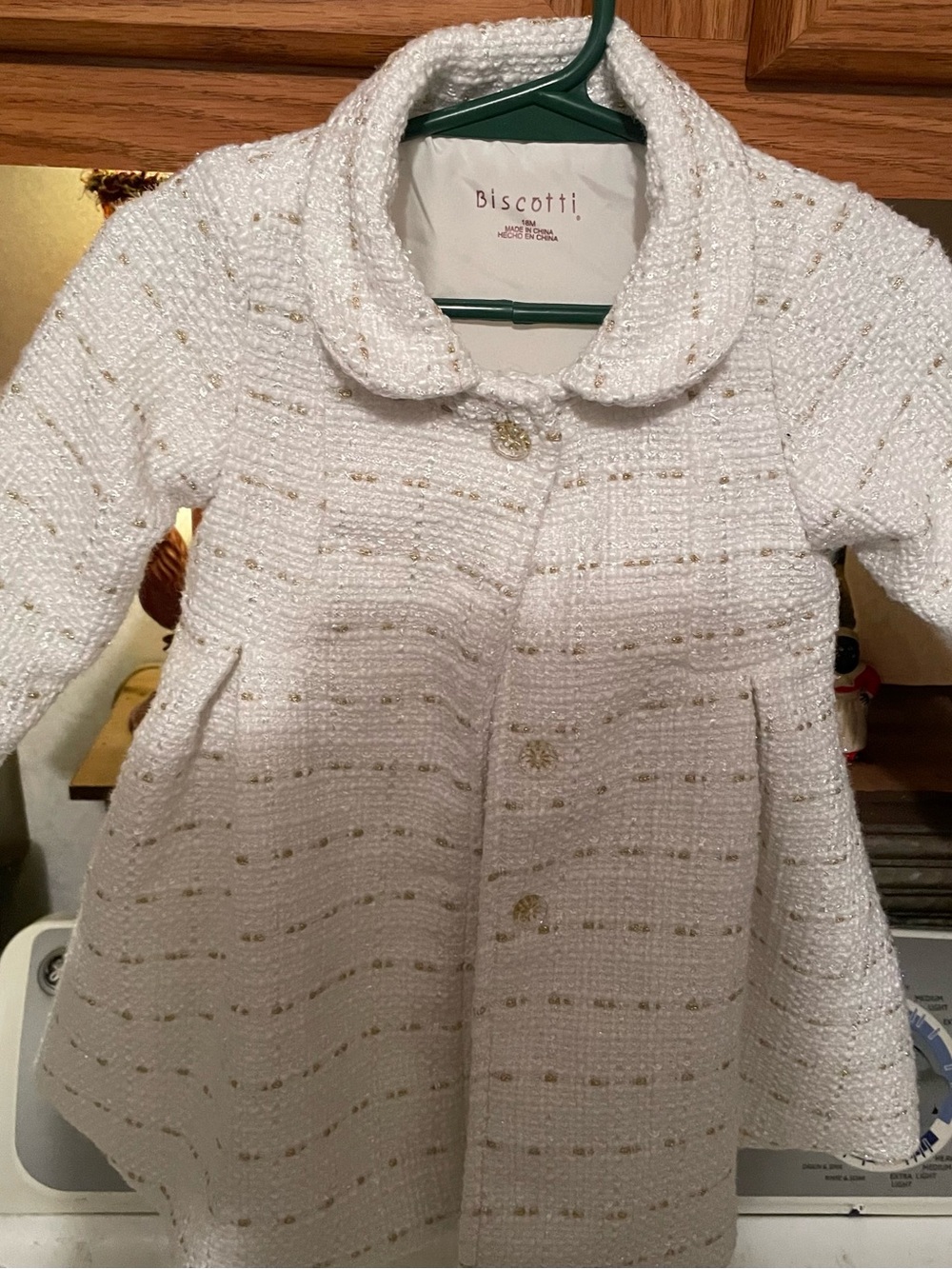 Biscotti White Coat with Gold Threading